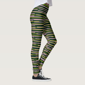 Rosa och gyllene linjer leggings