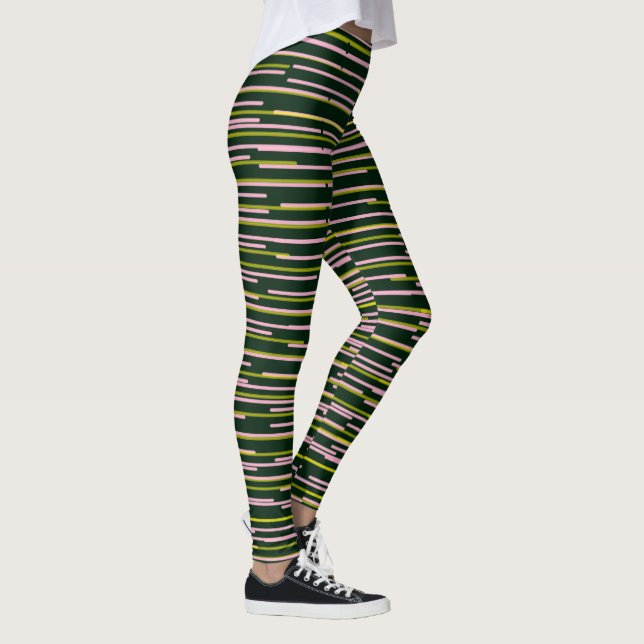 Rosa och gyllene linjer leggings (Höger)