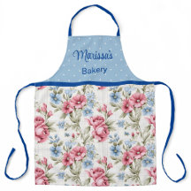 Rosa och Himmel Blue Blommigt - Polka dots Monogra
