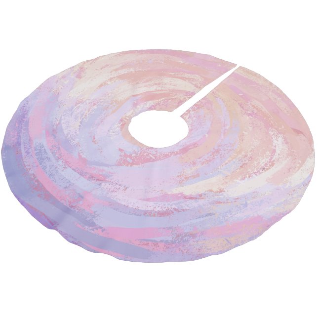 Rosa och inky julgransmatta borstad polyester (Vinklad)