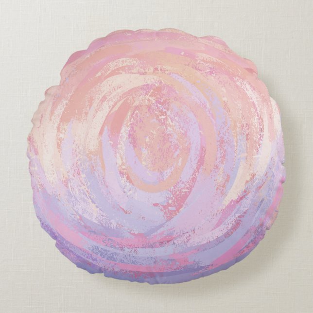 Rosa och inky rund kudde (Framsidan)