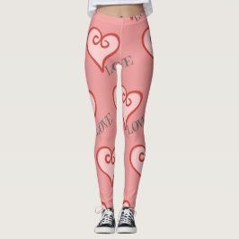Rosa och Kärlek av Red Heart Leggings