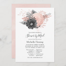 Rosa och kol Baby eller Möhippa per post Inbjudningar