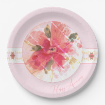 Rosa och korallvattenfärg