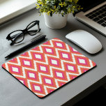 Rosa och koralstammen Ikat Musmatta<br><div class="desc">Aztec Tribal Ikat Chevron Mönster</div>