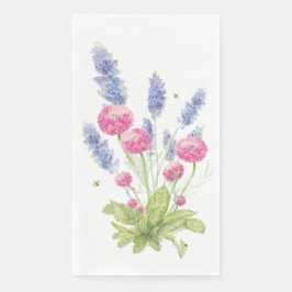 Rosa och Lavender Flowers Guest Napkins Pappersservett