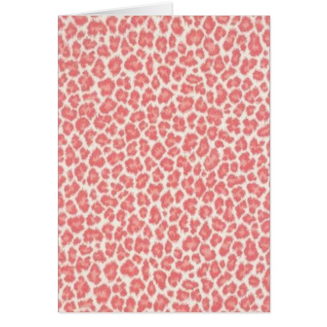 Rosa och leopardutskrifter hälsningskort (Framsidan)