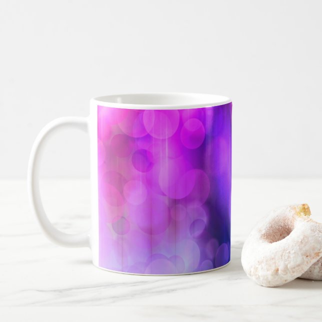 Rosa och Lila Abstrakt Circles Mönster Coffee Mu Kaffemugg (Med munk)