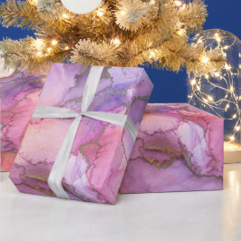 Rosa och Lila Abstrakt för vattenfärg Presentpapper