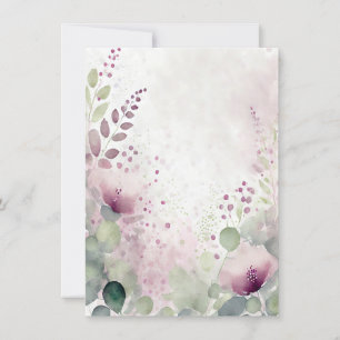 Rosa och lila akvarell blommande tom Bröllop Inbjudningar