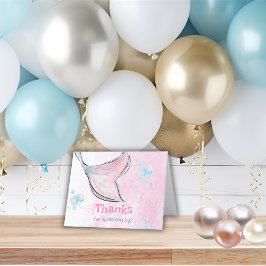 Rosa och lila akvariefärgad sjöjungfrusvans  tack kort