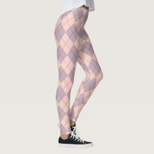 Rosa och Lila Argyle Mönster Girly Leggings