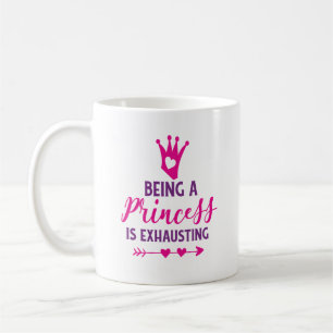 Rosa och lila Att vara prinsessa är utmattande Kaffemugg