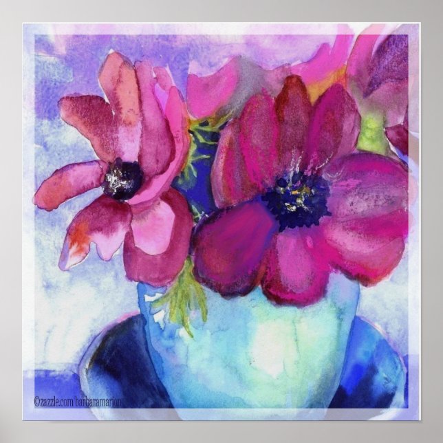 rosa och lila av anemon poster (Framsidan)
