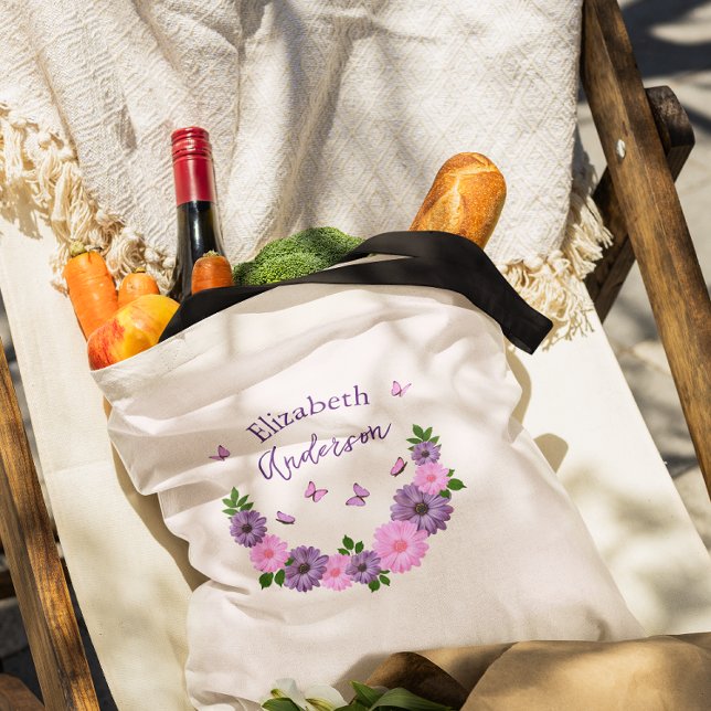 Rosa och Lila av fjärilar Tygkasse (Skapare uppladdad)