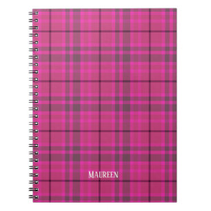 rosa och lila av plaid-trendig med anpassningsbar anteckningsbok