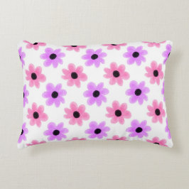 rosa och lila av söt, giftiga blommor prydnadskudde
