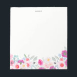 Rosa och Lila av vattenfärg, Blommigt av Anemones  Anteckningsblock<br><div class="desc">Rosa och Lila av vattenfärgen Anemones Garland Blommigt Anteckningsblock. Färgstarkt och vitaktigt anteckningsblock med rosa,   och lila vattenfärgsanemoner med eukalyptus-accenter. Det här blir en feminininisk perfekt för ditt kontor.</div>