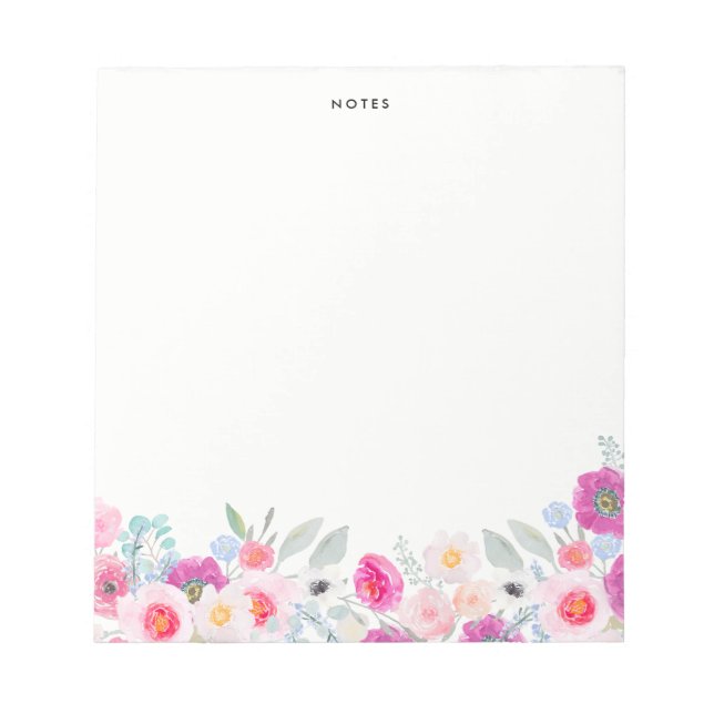 Rosa och Lila av vattenfärg, Blommigt av Anemones  Anteckningsblock (Framsida)