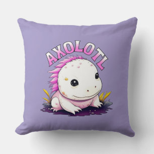 Rosa och Lila Axolotl Personlig Kudde