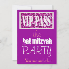 Rosa och lila Bat mitzvah VIP party Inbjudningar
