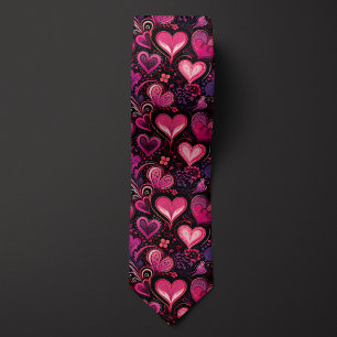 Rosa och Lila Batik-inspirerat Valentine Heart Slips