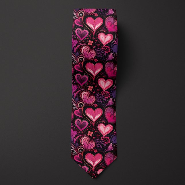 Rosa och Lila Batik-inspirerat Valentine Heart Slips (Skapare uppladdad)