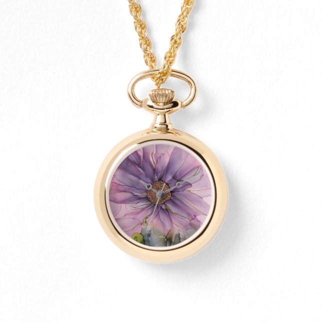 rosa och lila, bläck armbandsur (Framsida)