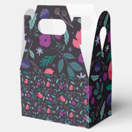Rosa och lila blommig illustrationsmönster presentaskar