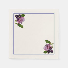 Rosa och lila blommig  pappersservett