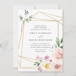  Rosa och Lila Blommigt Eucalyptus Bröllop Inbjudningar