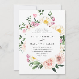  Rosa och Lila Blommigt Eucalyptus Bröllop Inbjudningar