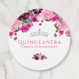 Rosa och Lila Blommigt Quinceanera Gåvor Etiketter