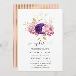 Rosa och Lila Blommigt uppskjuten uppdatering av B Inbjudningar