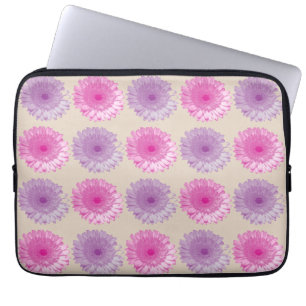 Rosa och lila blommönster av könsceller laptop sleeve