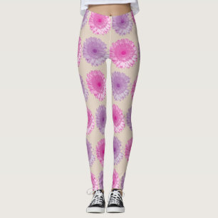 Rosa och lila blommönster av könsceller leggings