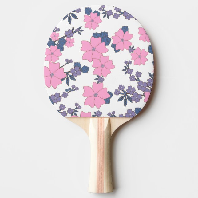 ROSA OCH LILA BLOMMÖNSTER PINGISRACKET (Framsidan)