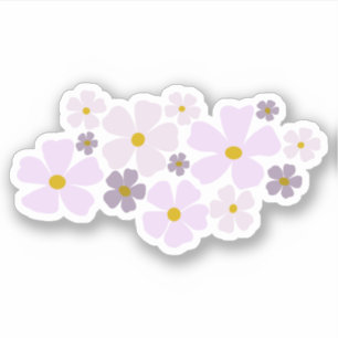 Rosa och lila blommor grafik klistermärken