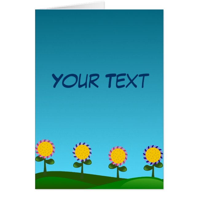 Rosa och Lila blommor Hälsningskort (Framsidan)