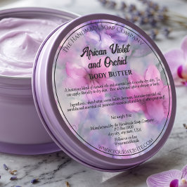 Rosa och lila blommor Kosmetikburk Etikett