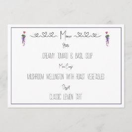 Rosa och lila blommor meny