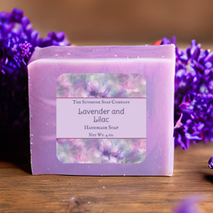 Rosa och Lila blommor Soap Cosmetics Bath Bombs Fyrkantigt Klistermärke