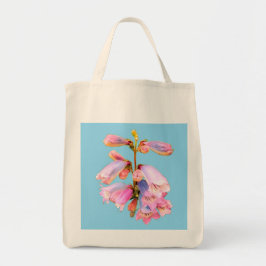 Rosa och lila blommor tygkasse