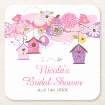 Rosa och lila blomsterfågelsburar bröllopsfest