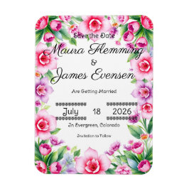 Rosa och lila blomsterflexibel fotomagnet magnet