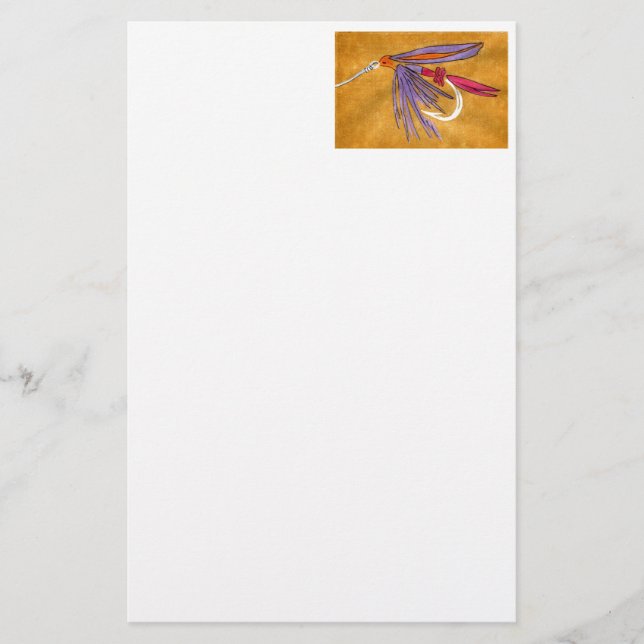 "Rosa och Lila" Blöt Fly Stationery Brevpapper (Framsida)