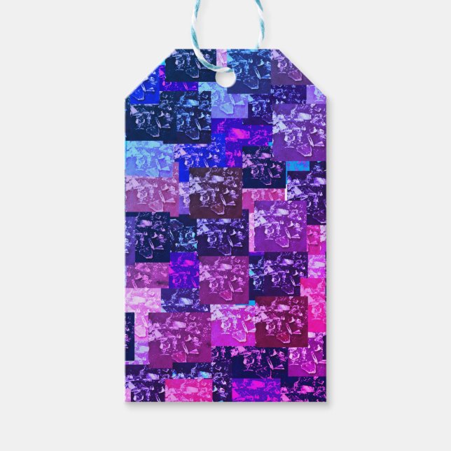 Rosa och Lila Brokenmade Presentetikett (Framsidan)