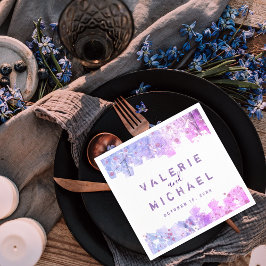 Rosa och Lila Bröllop i modern konstnärlig miljö Pappersservett