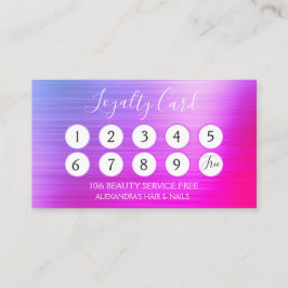 Rosa och Lila Business Foil Loyalty Slår Lojalitetskort