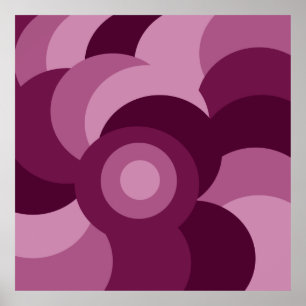 rosa- och lila-cirklar, geometrisk mönster poster